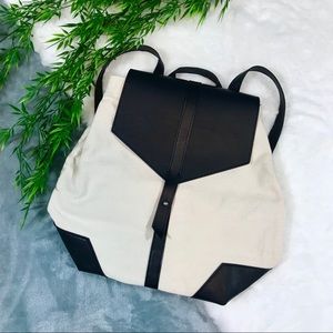 NWOT Vegan Leather & Canvas Backpack - Deux Lux